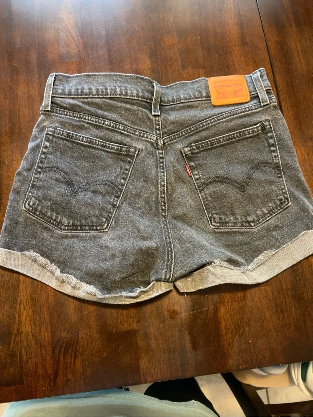 Levi’s 501 Original Button Fly Denim Shorts Blackish Gray Women’s Size 29 Cuffed